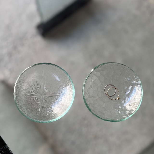 レトロガラス　豆皿　夜空4mm