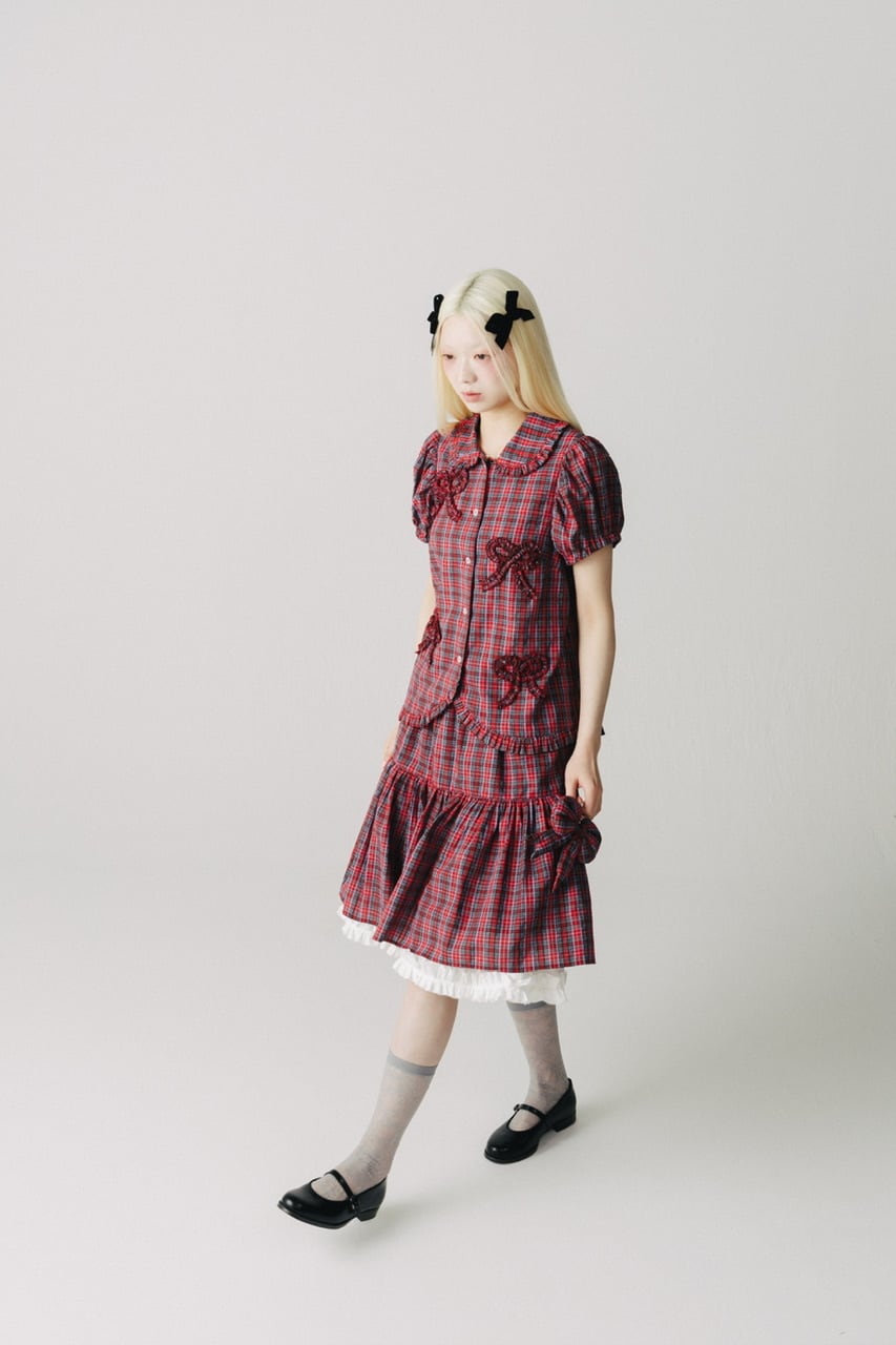 ティアードレイヤースカート　RED