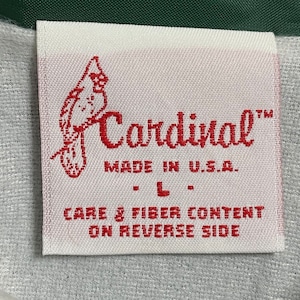 【Cardinal】80s USA製 コーチジャケット ナイロンジャケット 企業系 企業ロゴ ライトアウター 刺繍ロゴ L  スナップボタン ヴィンテージ ディープグリーン ラグラン US古着