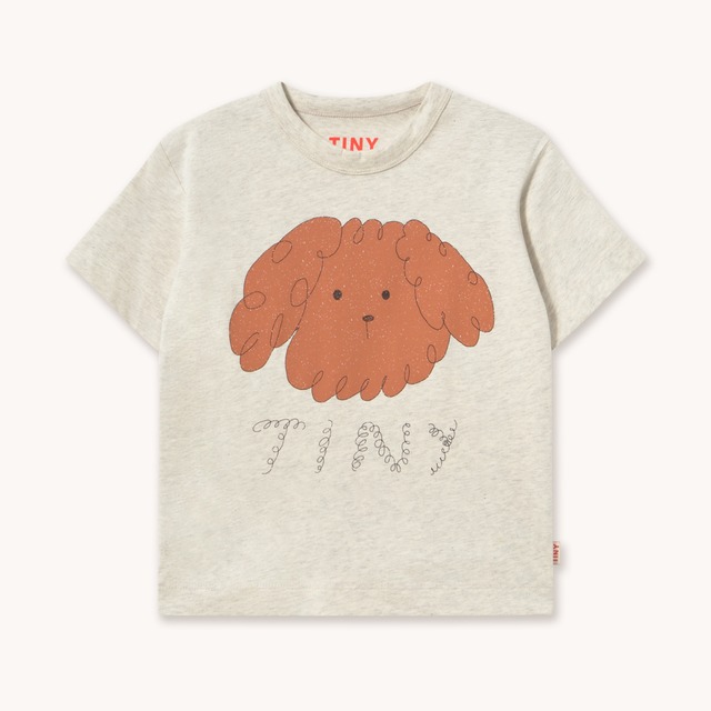 【DROP1】TINYCOTTONS / CURLY DOG GRAPHIC TEE - cream heather
