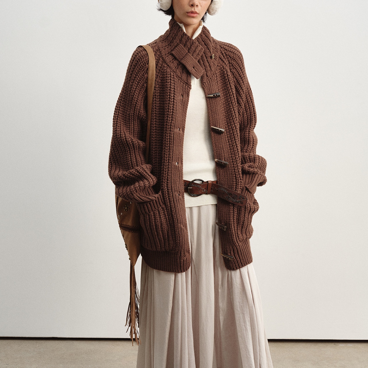 Chunky Knit Oversized Cardigan T3765