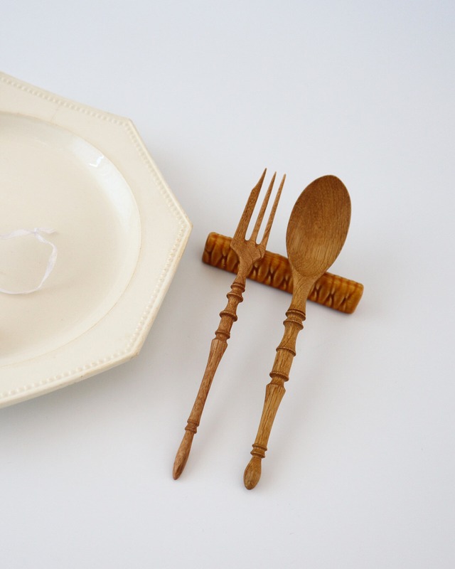 France vintage 陶器のカトラリーレスト 4個セット