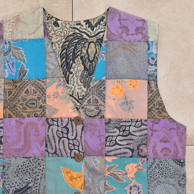 Used Batik pattern patchwork design vest