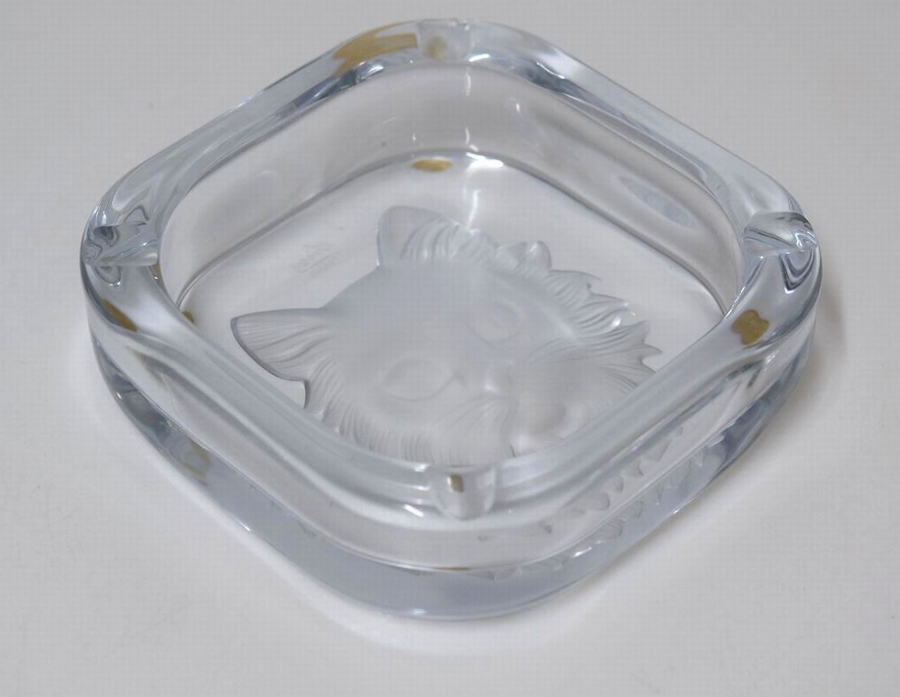 ☆ フランス セーブルクリスタル 猫 アッシュトレイ 灰皿 Cristal De