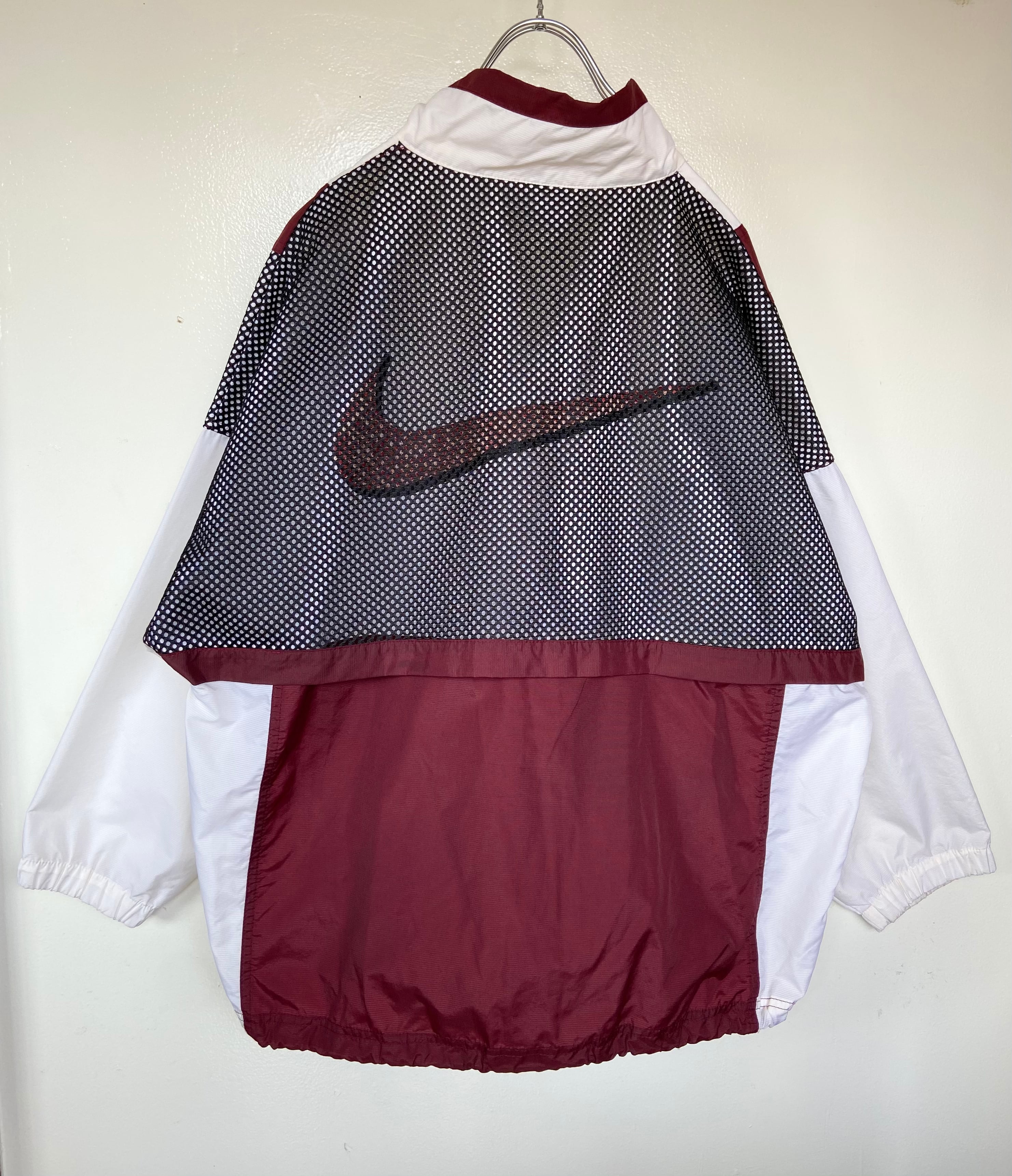 90s古着 NIKE/ナイキ ハーフジップナイロンジャケット センター刺繍