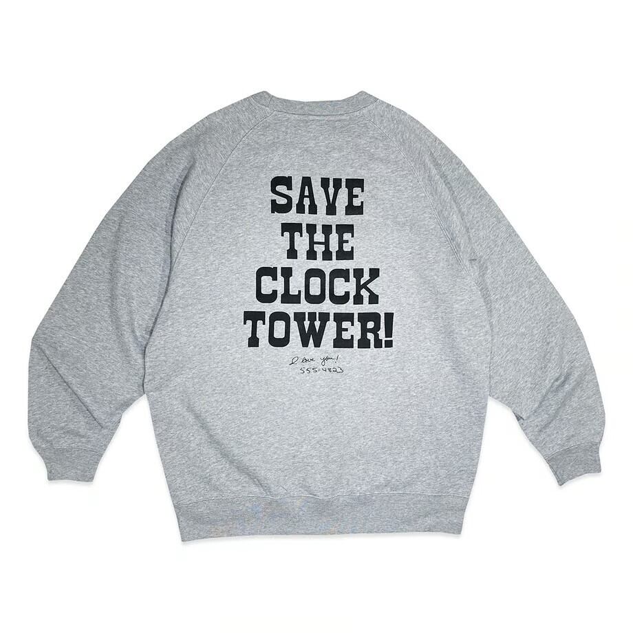 SAVE THE CLOCK TOWER! RAGLAN CREWNECK SWEAT / HEAD GOONIE