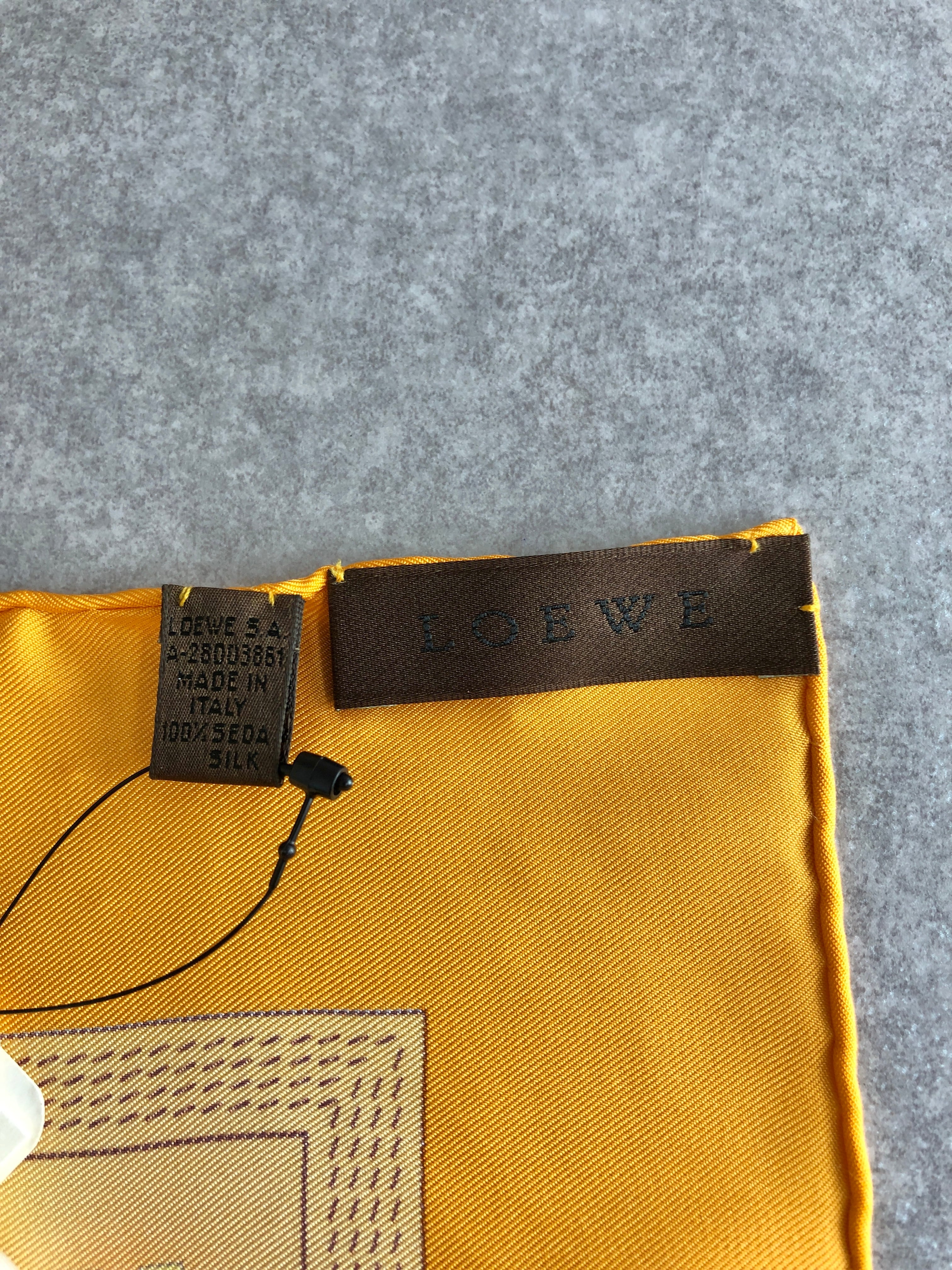 LOEWE ロエベ スカーフ オレンジ ロゴ アナグラム シルク vintage