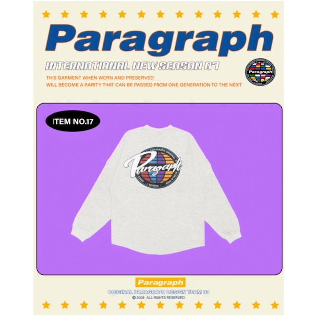 [PARAGRAPH] World wide long sleeve t-shirt 正規品 韓国ブランド 韓国ファッション 韓国代行 長袖 ロングTシャツ