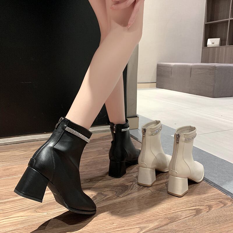 レザーブーツアンクルオータムハイヒールスタイルスタンダード レトロ 靴 シューズ 秋物 部族の婦人靴14858550533