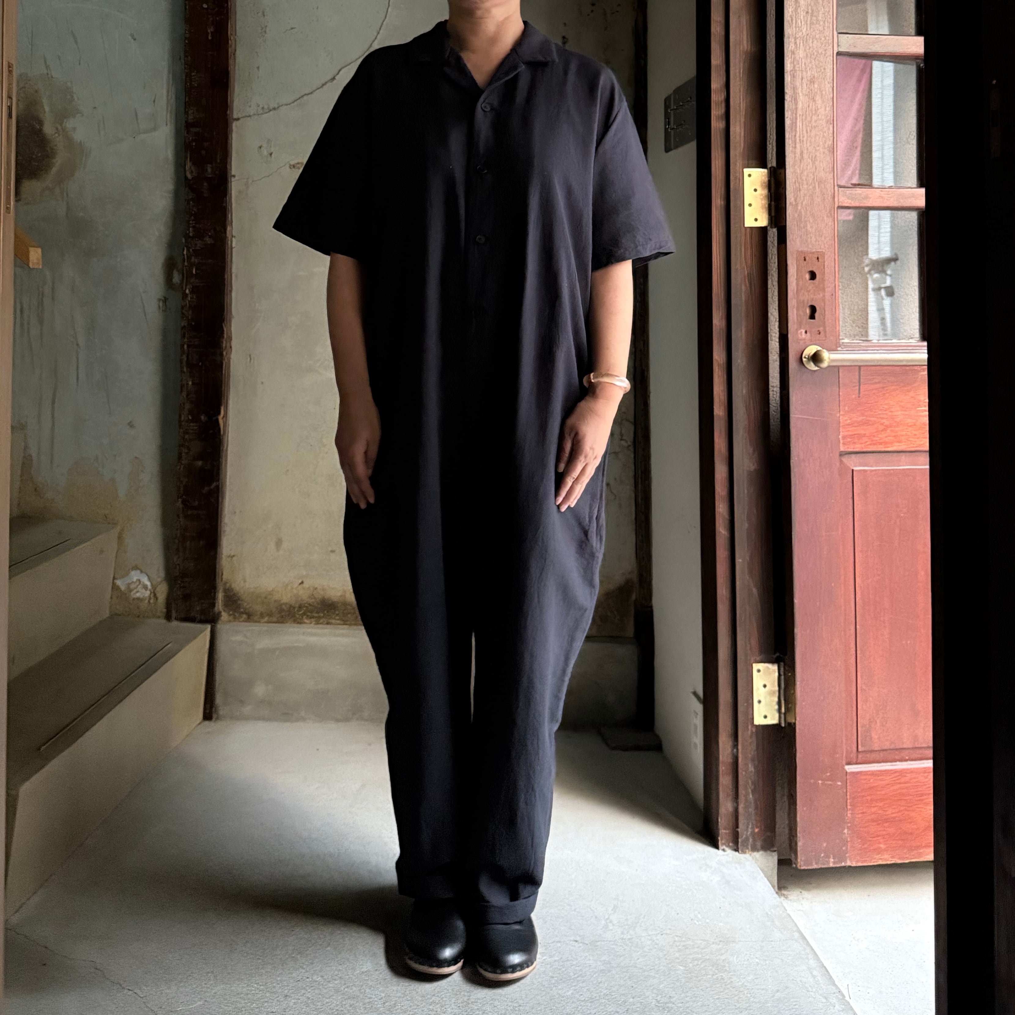 YAECA / ヤエカ OPEN COLLAR JAMPSUITS /解禁衿ジャンプスーツ #55732