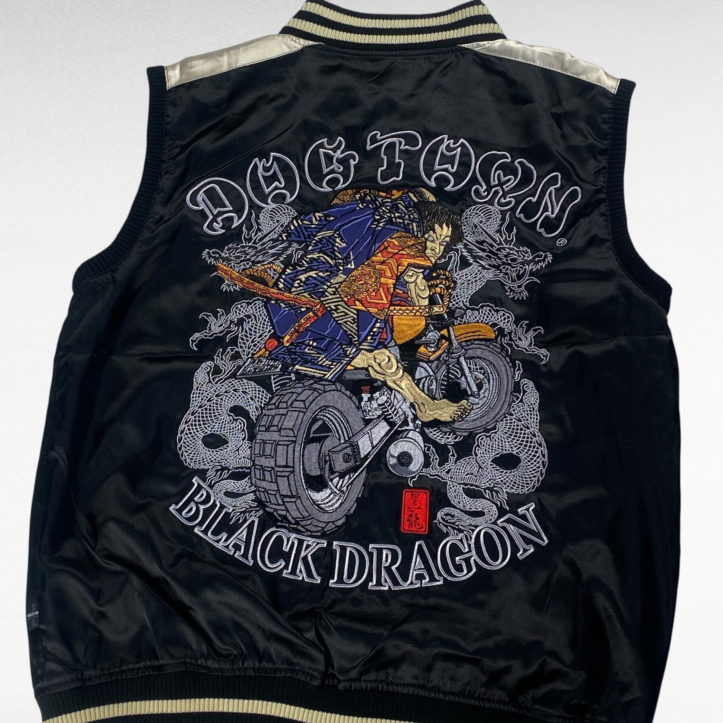 dead stock】 ドッグタウン 黒龍 スカジャンベスト 刺繍 S相当 dp6014