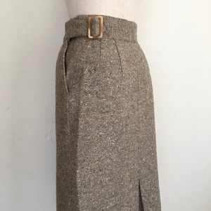 Belted tweed skirt