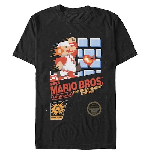 ニンテンドー  Tシャツ Nintendo NES Super Mario Bros Black スーパーマリオNES