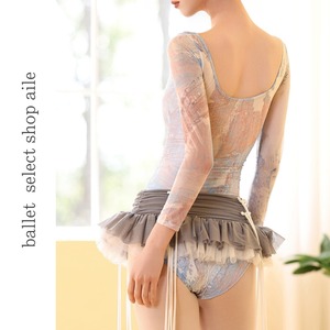 バックオープン長袖レオタード A0078