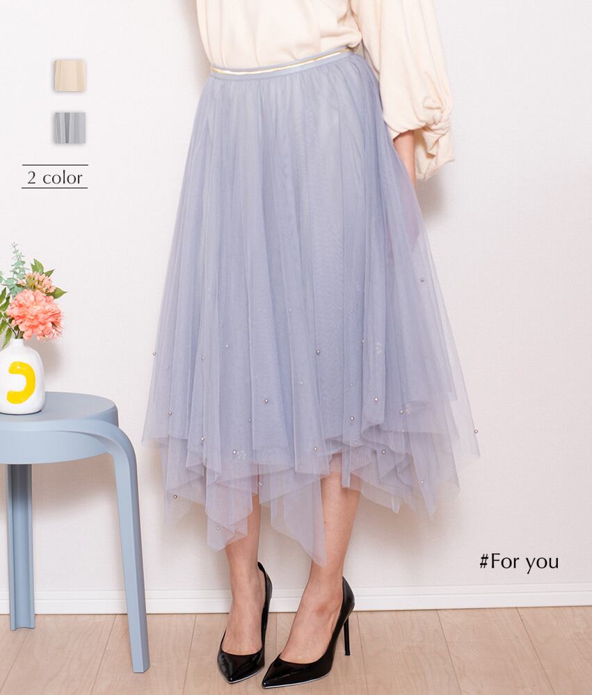 パールを散りばめたチュールスカート_b0011803001