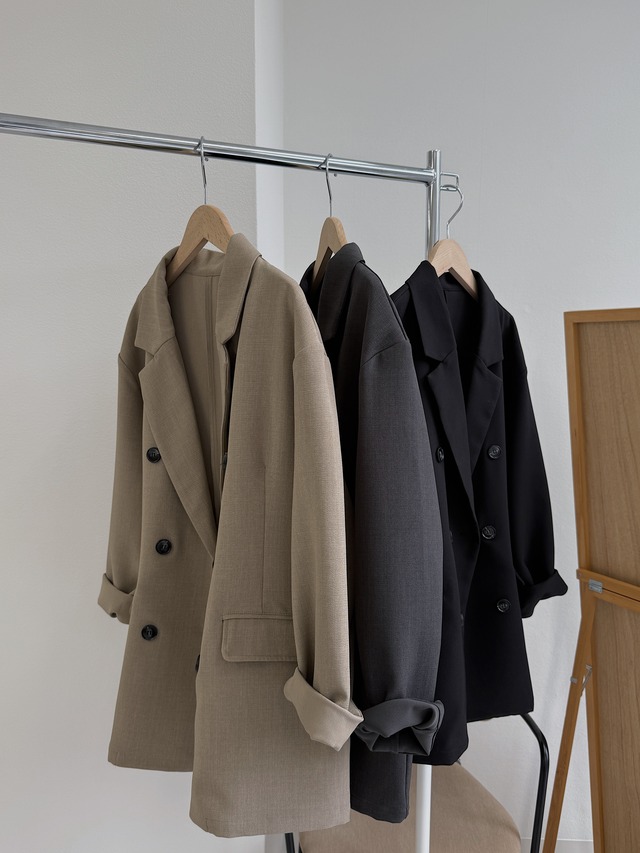 plain form over silhouette double JKT