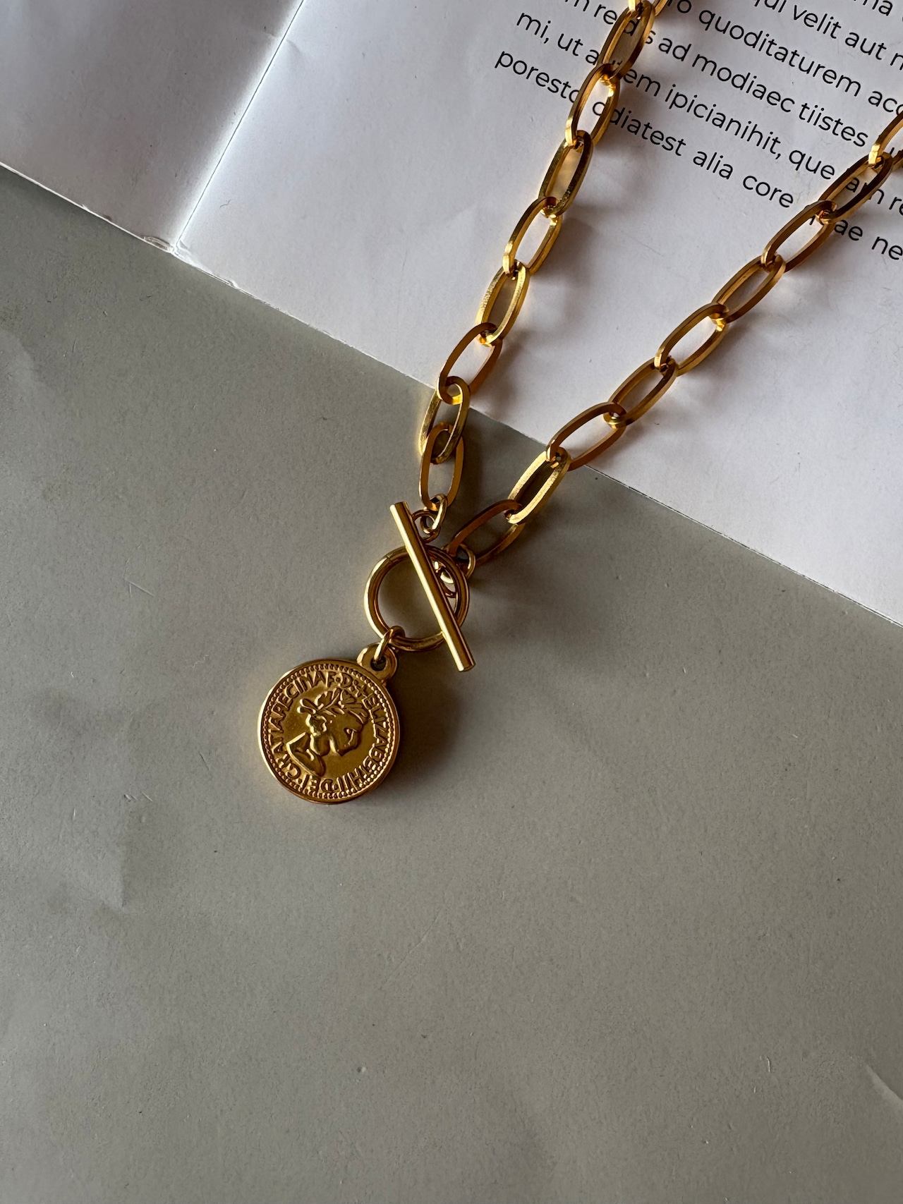 coin gold necklace