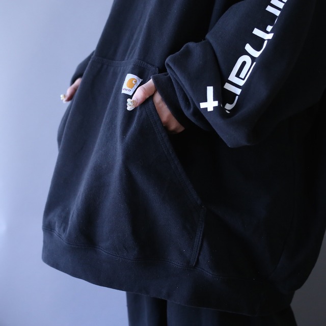 "carhartt" sleeve printed design XXXXL super over silhouette parka