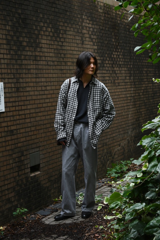 BAUTH / COTTON SILK CHECK SHIRTS (CHARCOAL CHECK)