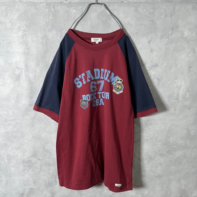 #6396 "GUESS" embroidery raglan T-shirt