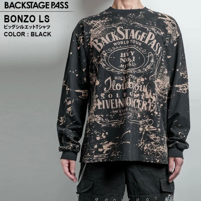 【Backstage pass】BONZO LS(ボンゾ エルエス)ビッグシルエット クルーネック プリント ロンT  GBS2201  ロンティー ユニセックス サブカル 地雷系