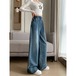 レディース 太いミリ 大きいサイズ デニムパンツ 床丈 ストレート ワイドレッグ ゆったり ハイウエスト 春夏 着痩せ 婦人服 100kg