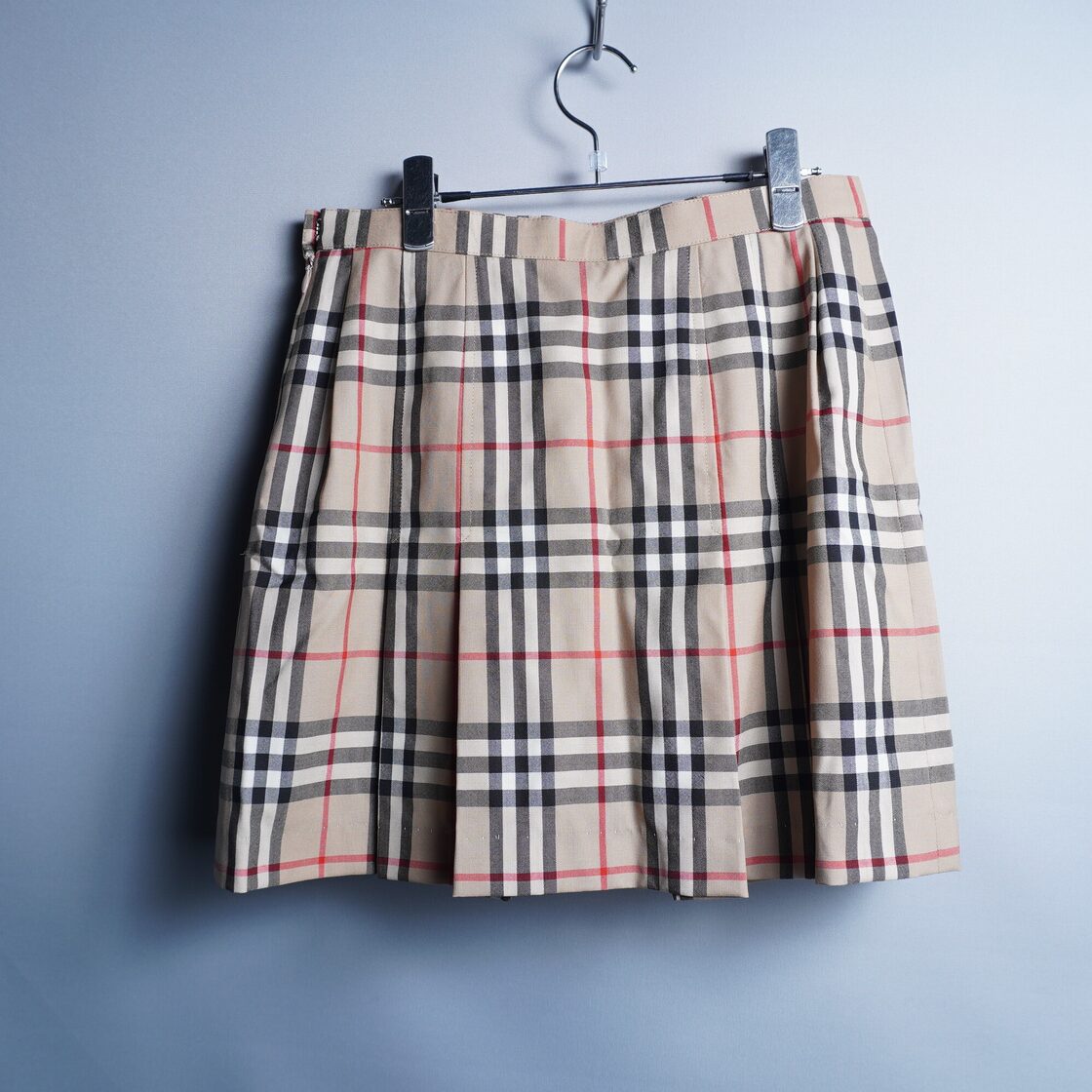 BURBERRY】バーバリー ノバチェック柄 プリーツミニスカート Beige 