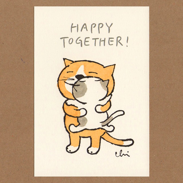 にゃんきーとすポストカード　[Happy together]　
