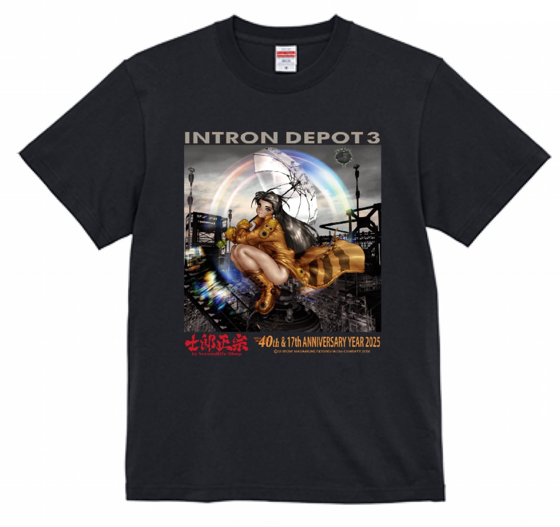 士郎正宗キャラクターTシャツVol.11 APPLESEED 綿100% ブラック(バック