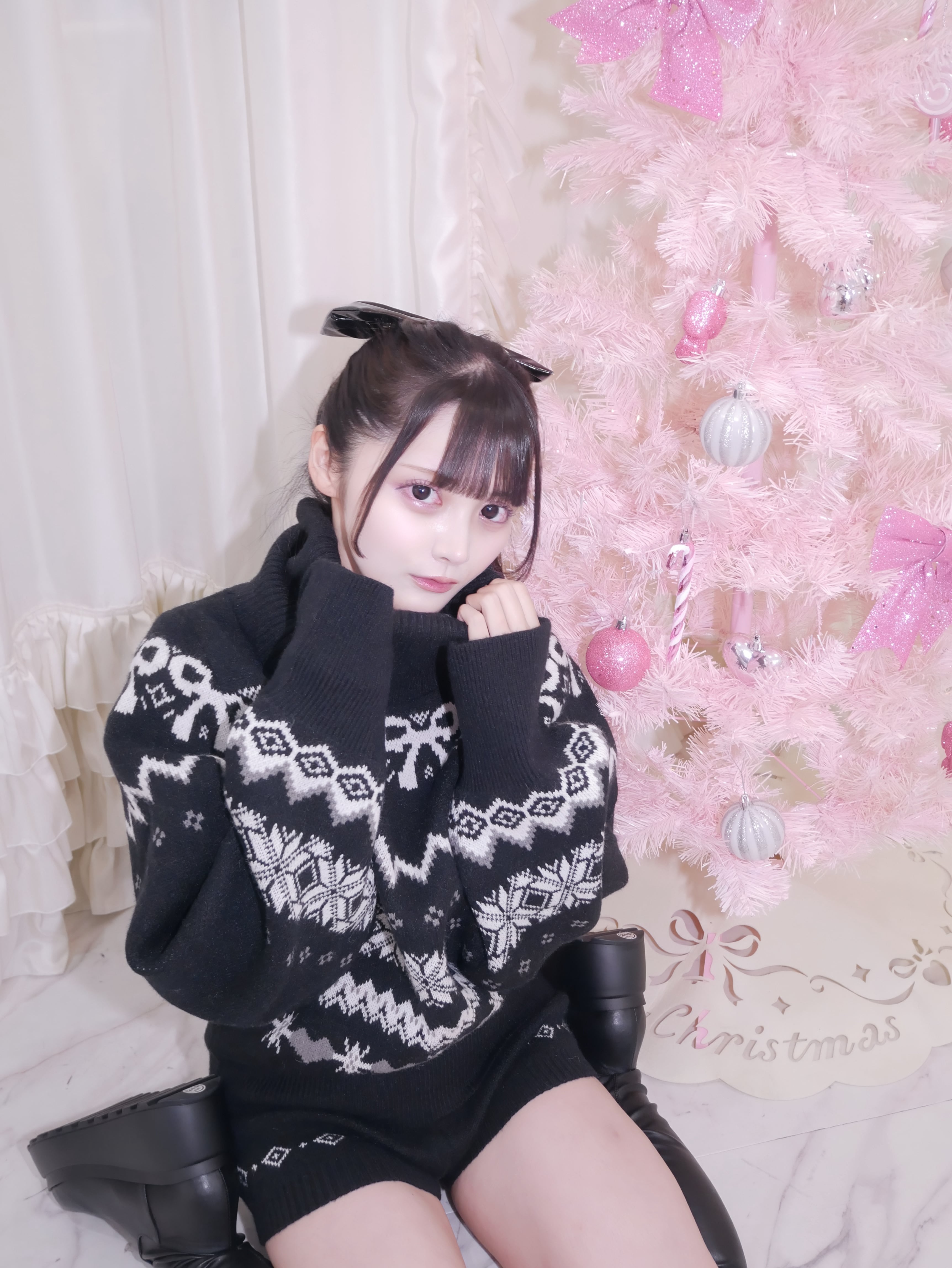 ribbon nordic knit set up