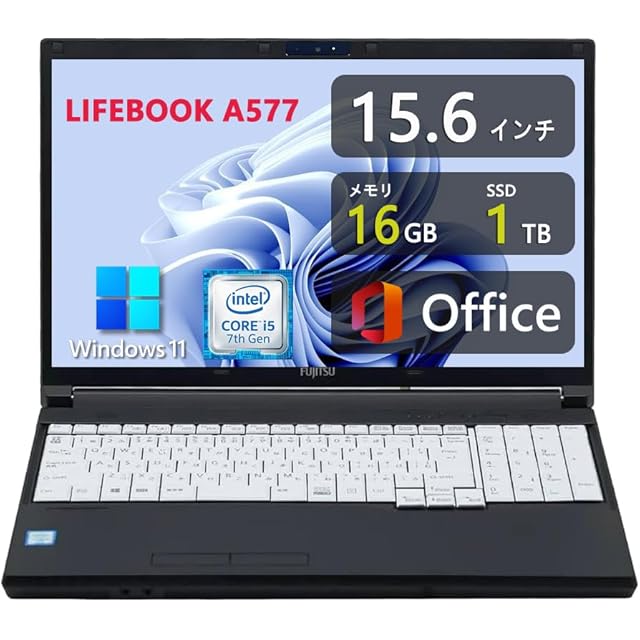 富士通ノートPC windows11 i5 SSD256GB offce カメラ 低 価格