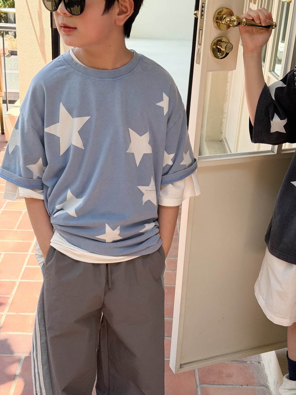 星柄Tシャツ（2色展開）KMAI｜トップス ビッグシルエット｜小学生