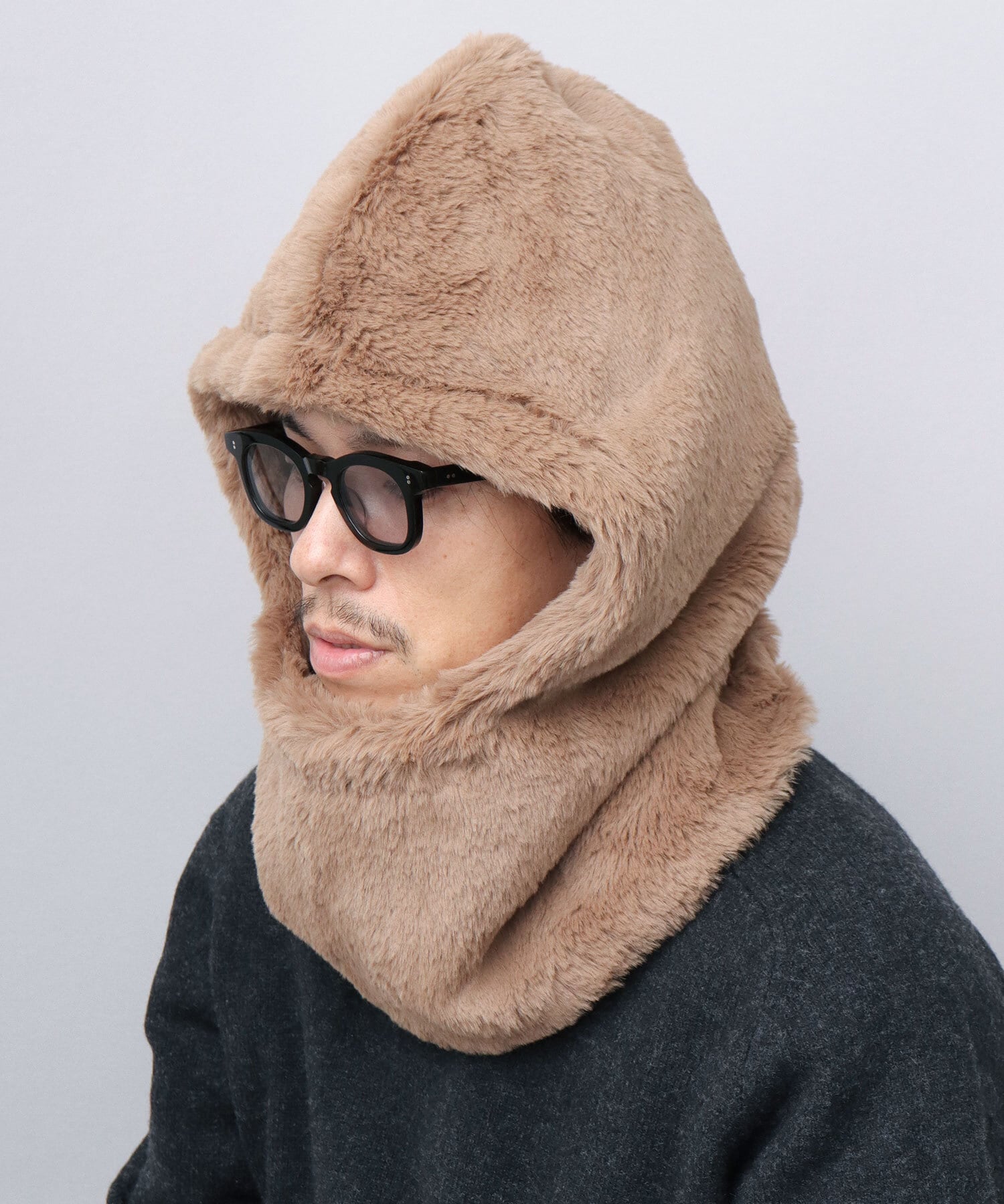 HDT-084 フェイクファー ビッグシルエット フーディー / ビッグフード