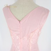 社交ダンス 衣装 スタンダード ドレス ワンピース パーティドレス オールシーズン ピンク系 レース 花柄 袖なし ノースリーブ 派手 フェミニン 華やか 上品 ふんわり広がる シルエット 二重スカート ポリエステル 109cm 42cm 35cm