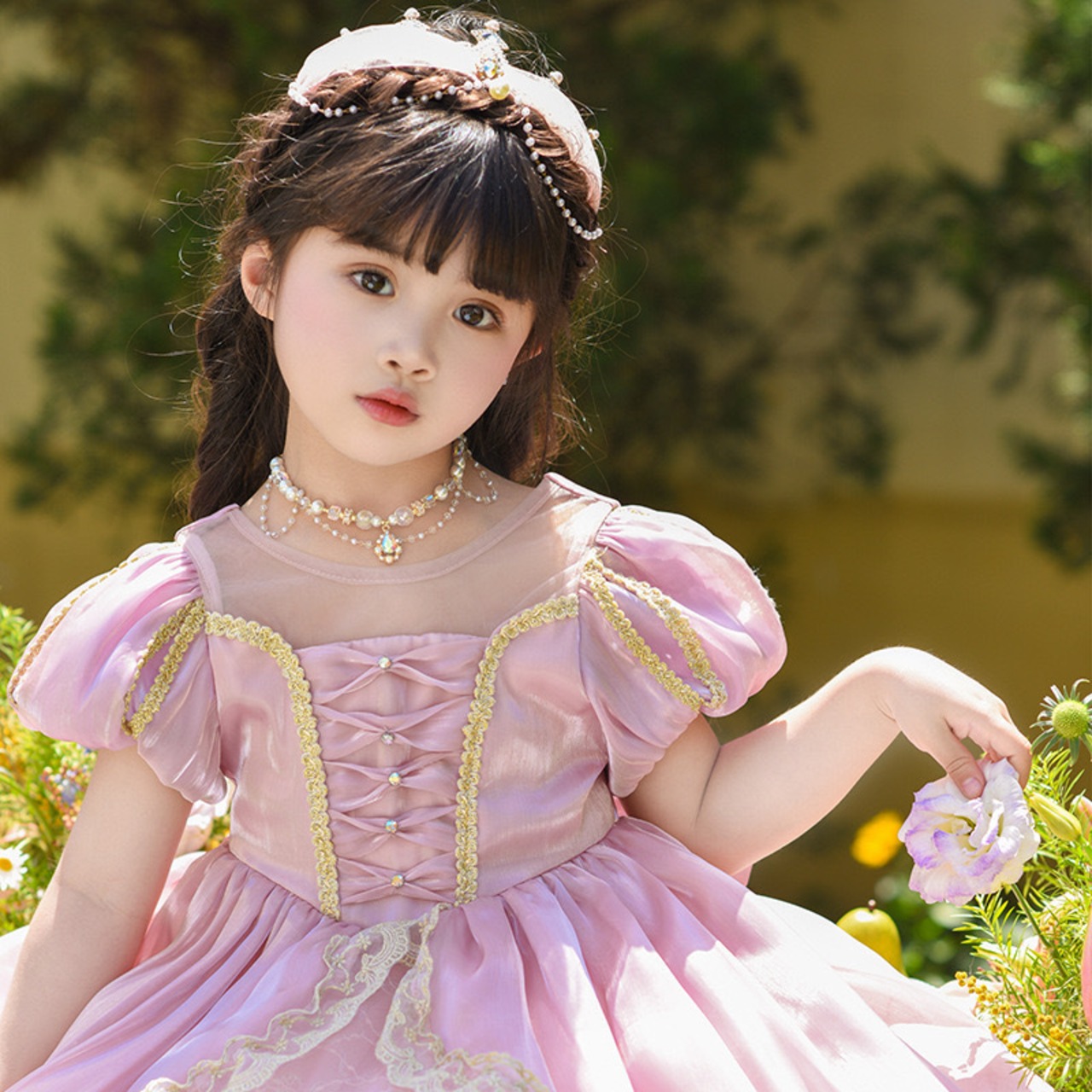 【即納】ラプンツェル風豪華レースドレス [プリンセスドレス ラプンツェル 塔の上のラプンツェル  ハロウィン]