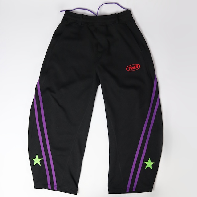 2LINE★SMILE BACK barrel leg pants(ツーライン★スマイルバックバレルレッグパンツ)【Black】