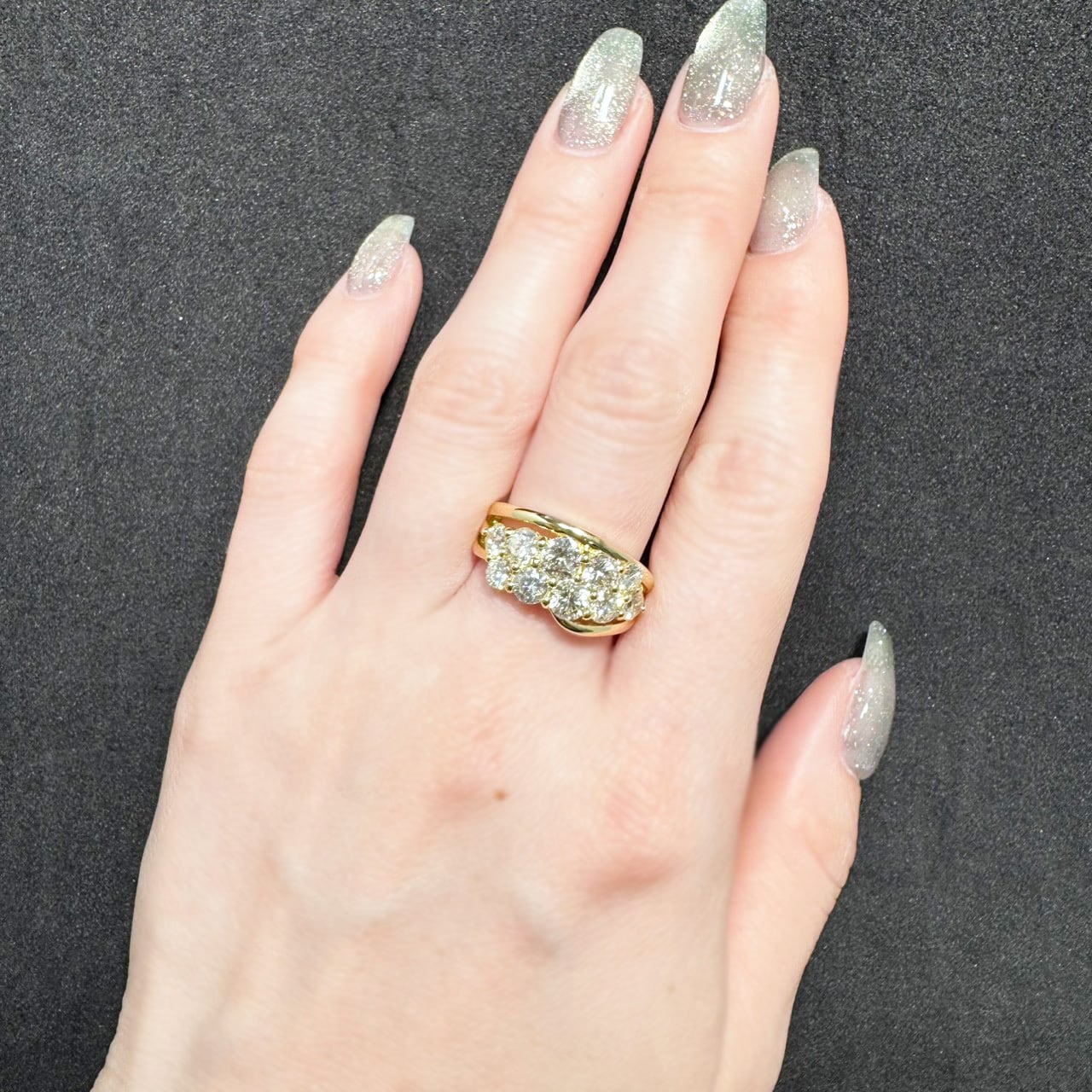 K18YG 2.188ct ダイヤモンド クラスター リング | カオキ | 日本最大級