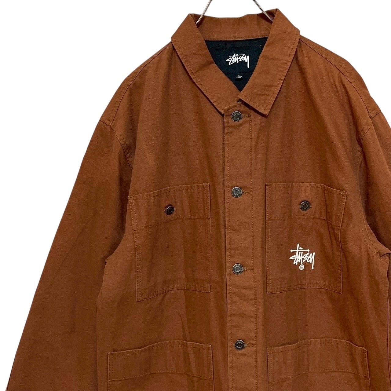 stussy ステューシー カバーオール L プリントロゴ ワンポイントロゴ