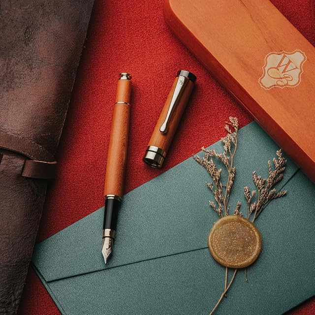 Wordsworth & Blackの万年筆セット、高級な竹製 - ファインニブ