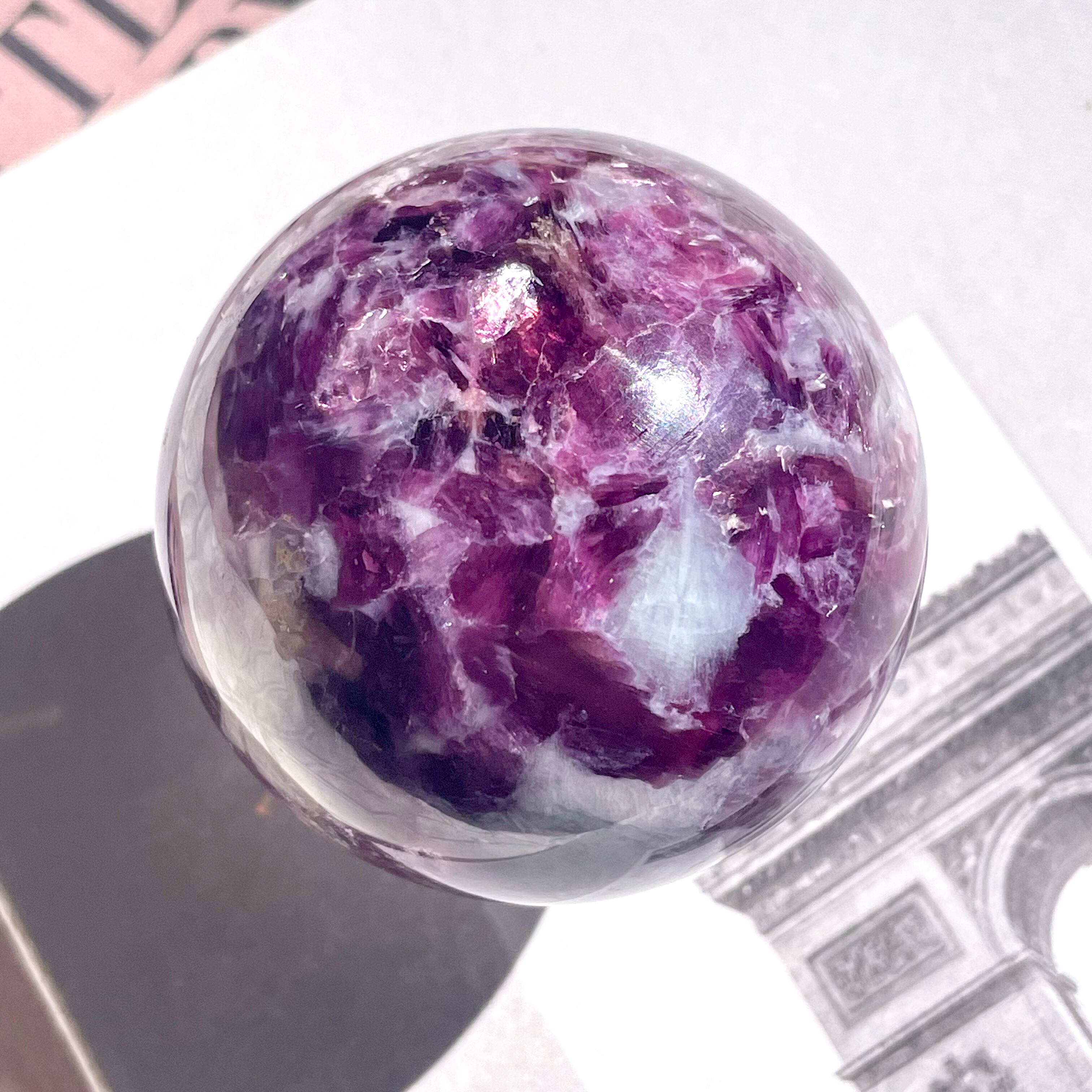 Lepidolite Sphere 1 ✧ レピドライト
