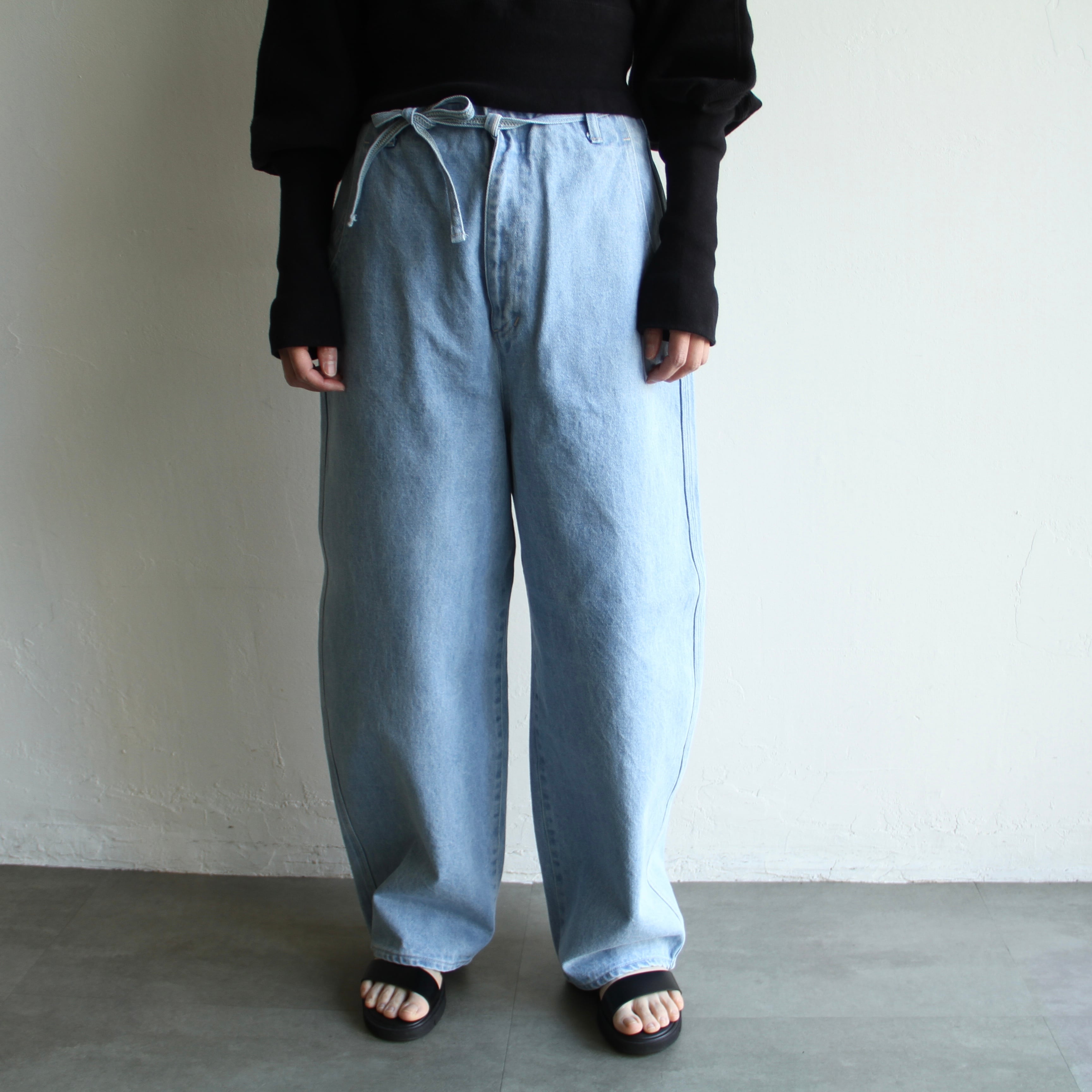 JOICEADDED【 womens 】round wide denim trousers