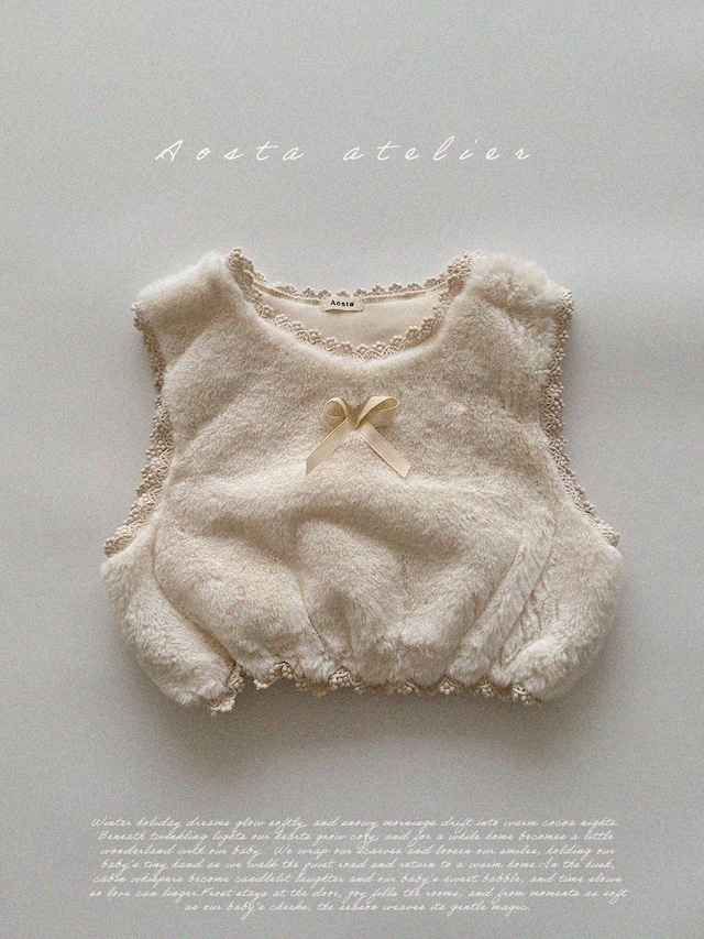 即納⌇furry ribbon vest / Aosta