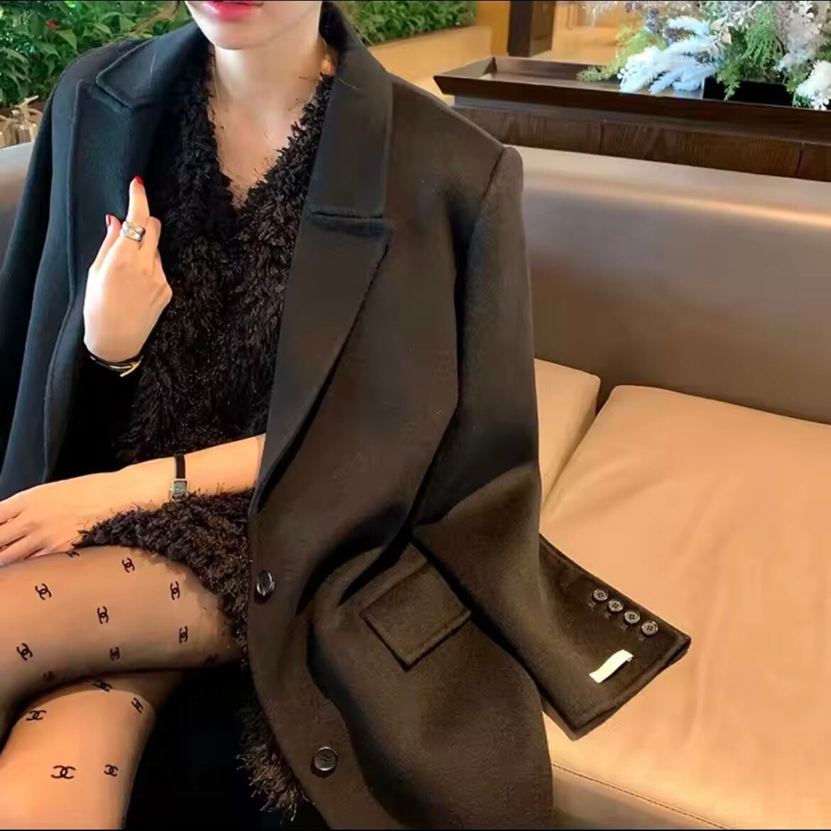 fluffy short sleeve mini dress