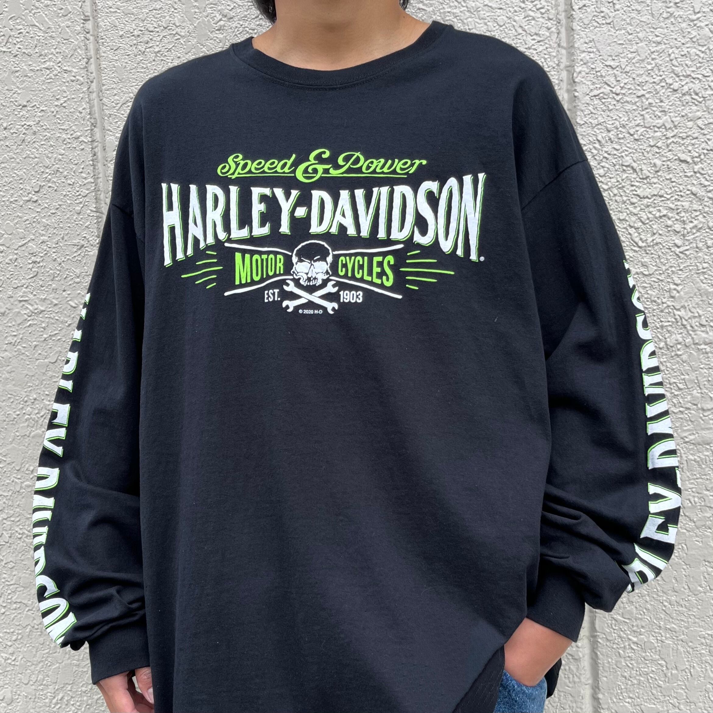 ハーレーダビッドソン ロンT 長袖 スケルトン バイカー プリント XL