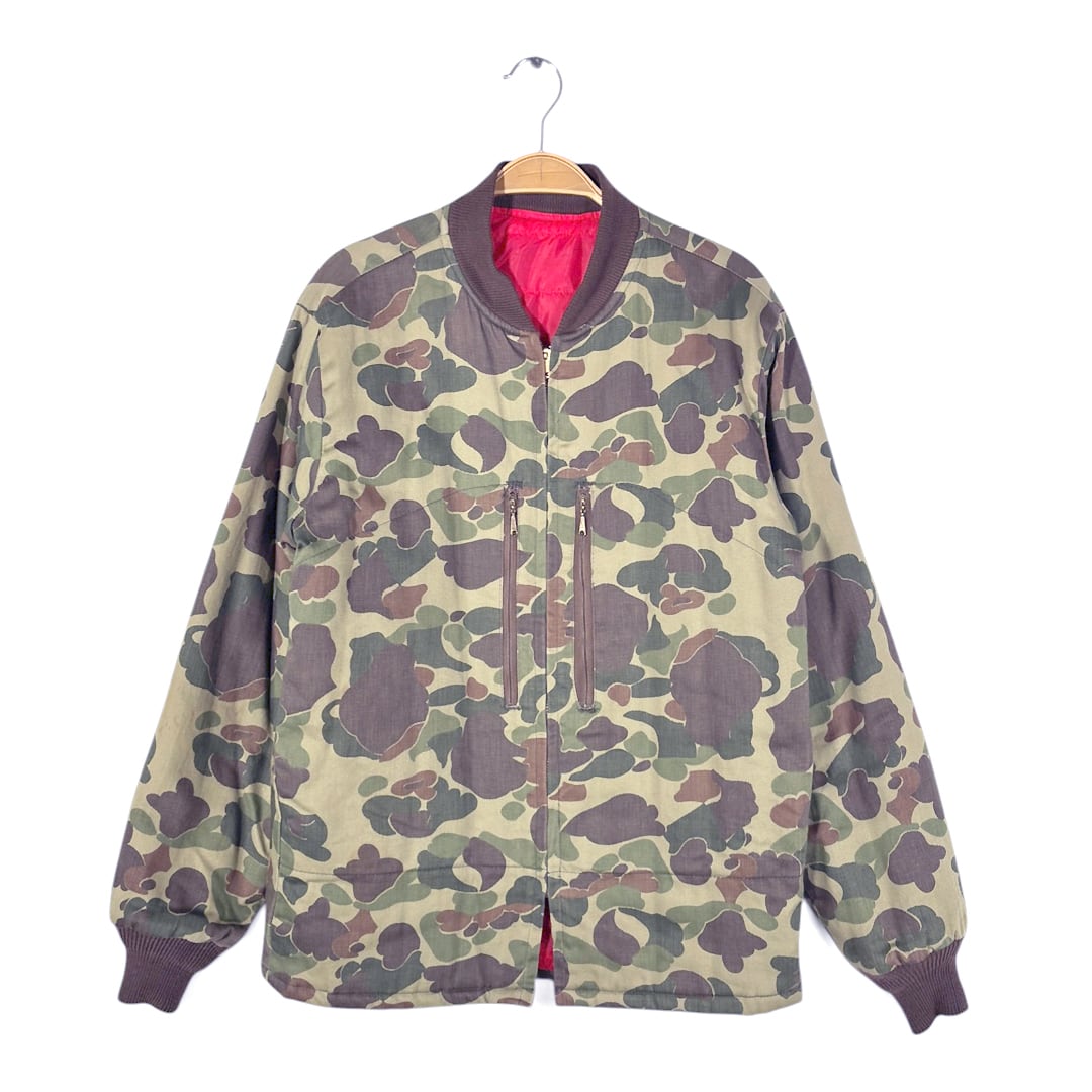 70s フレッドベアー ヴィンテージ リバーシブルジャケット ダックハンターカモ 中綿ライナー サイズL相当 古着 DZ0819
