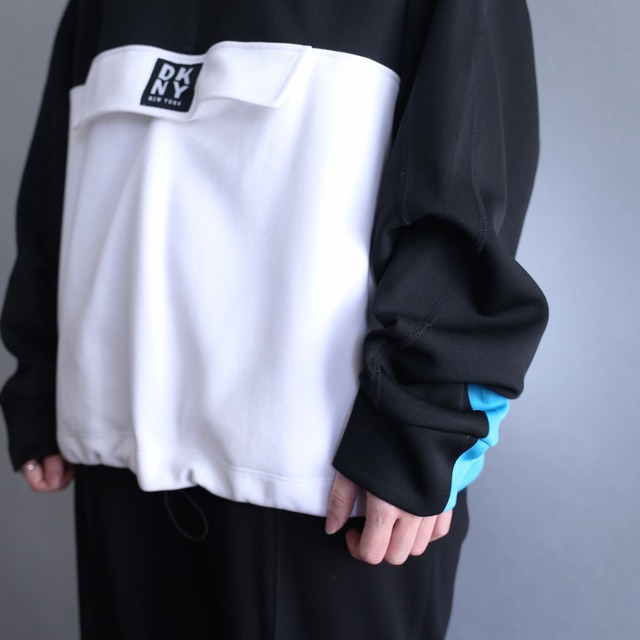 "DKNY" front pocket half-zip pullover