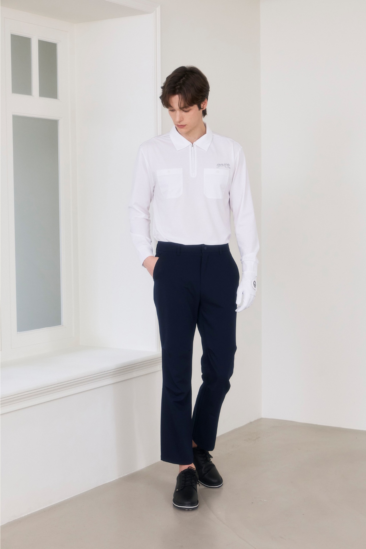 GOXO ゴーエックスオー ロゴゴルフフィットパラシュートパンツ ネイビー