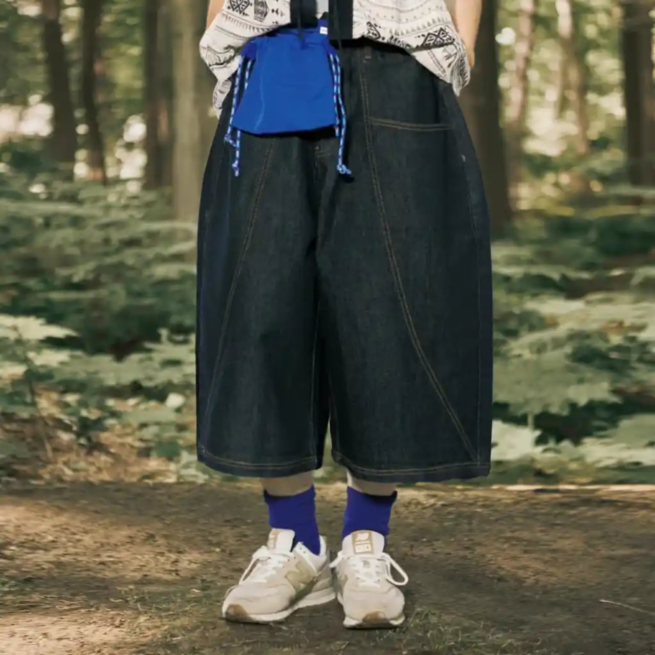 Wide-leg Denim Cropped Pants ‐1col‐ A0330