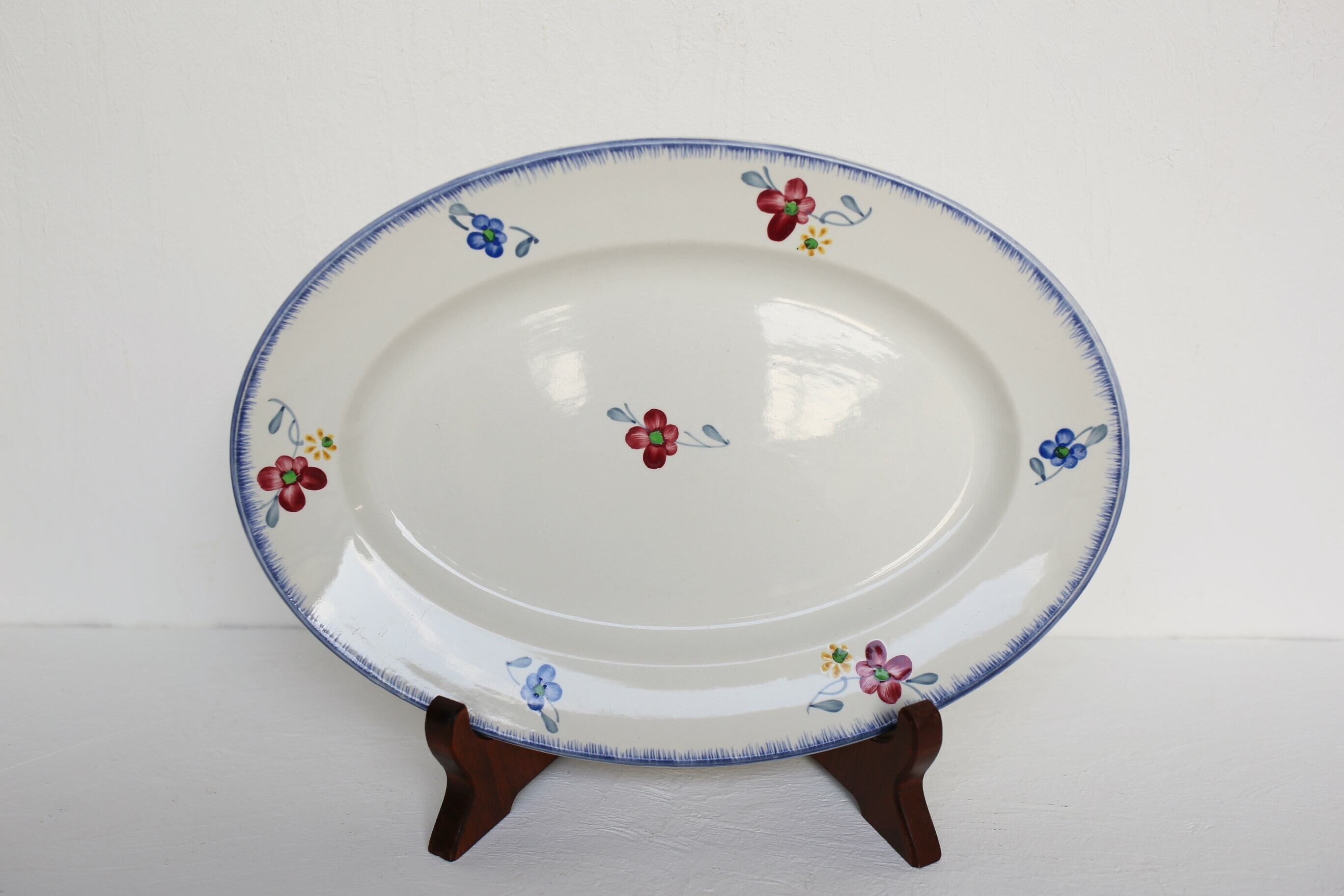 フランス アンティーク ヴィンテージ Digoin Sarreguemines サルグミンヌ MARY LOU オーバル皿 (33.5cm)