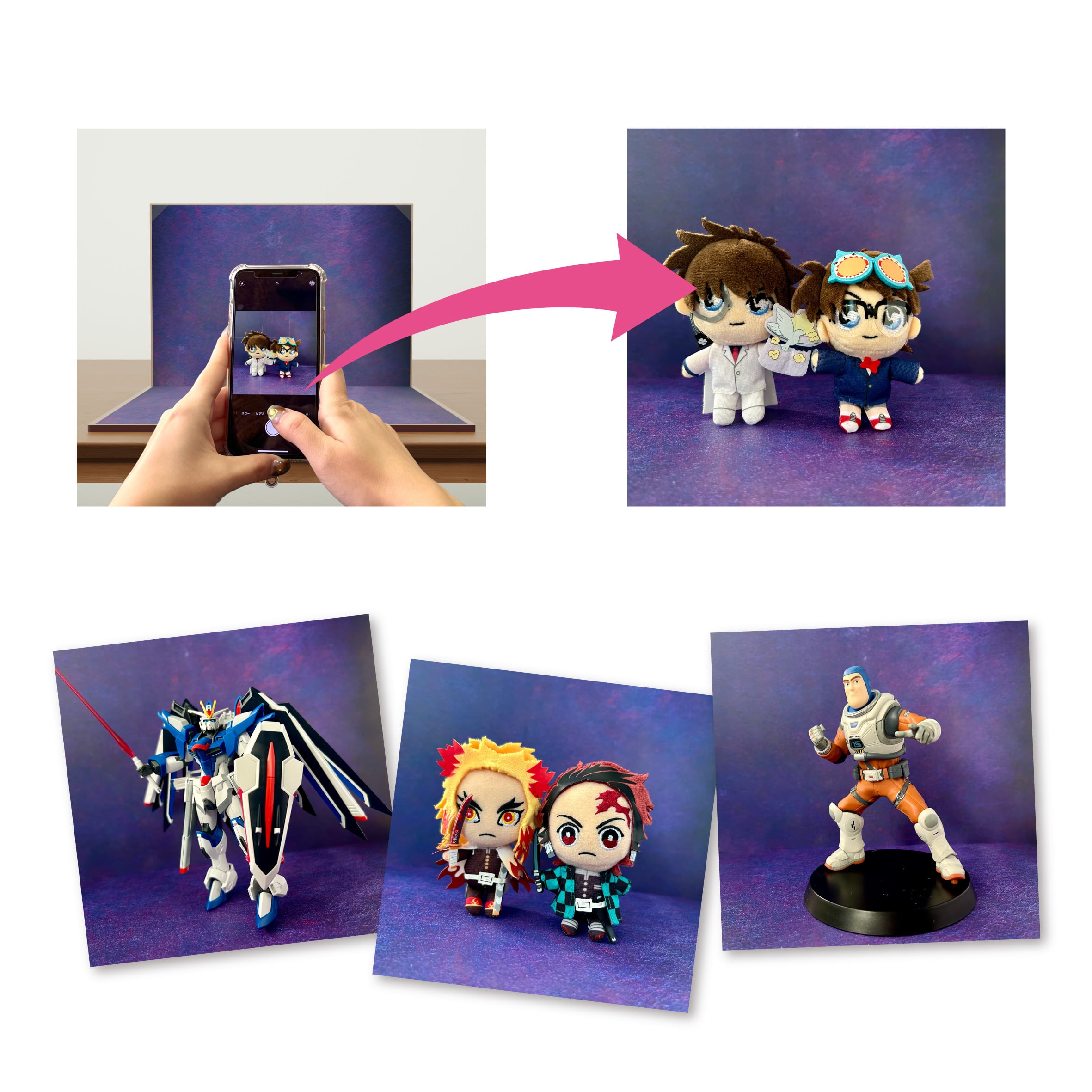 フォトブース用アイテムまとめ フィギュア用撮影ブースセット014（figure photo booth set 014